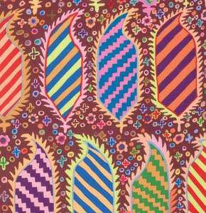 Kaffe Fassett Collective Striped Heraldic : GP153 Maroon