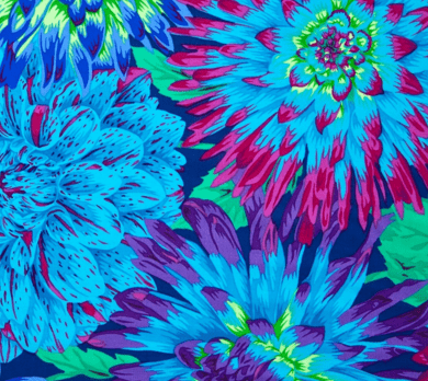 PWPJ054 Blue Cactus Dahlia, Kaffe Fassett