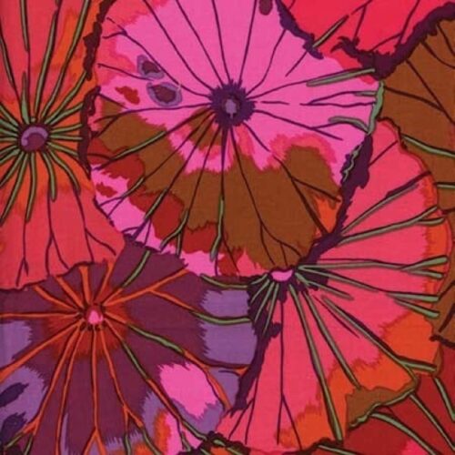 PWGP029.Wine Lotus Leaf Kaffe Fassett