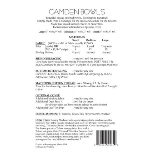 Camden Bowl Pattern - AT284