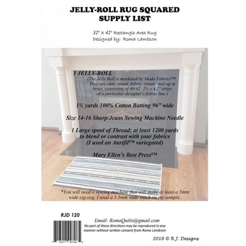 RJD120: Square Jelly Roll Rug Pattern