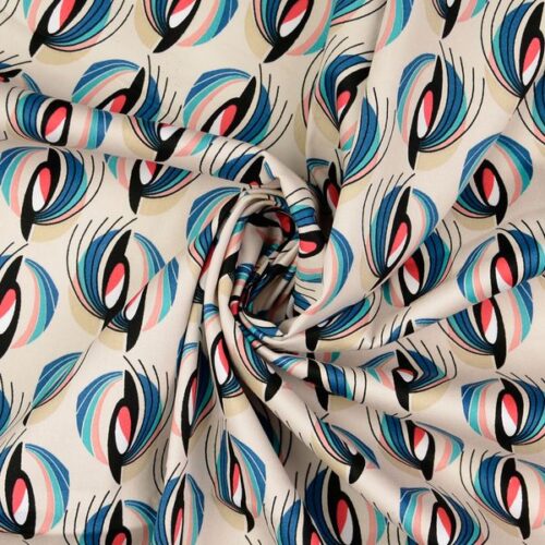 Peacock Jersey Satin Print 1323133003