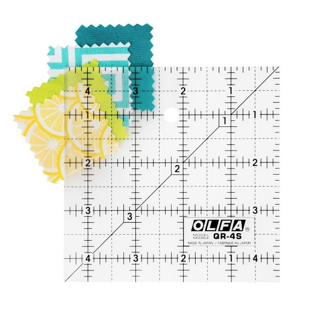 QR4S Olfa Square Quilting Ruler: Non Slip: 4.5 x 4.5 inch