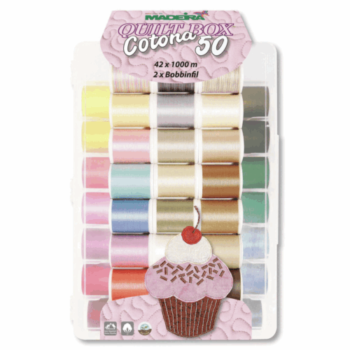 Softbox Quilt Box: Cotona No.50: 42 x 1,000m; 2 x Bobbinfil: Spools