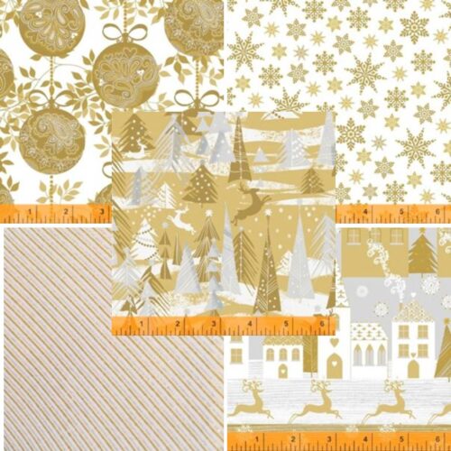 Gold Fat Quarter Pack (5) : Holiday Village
