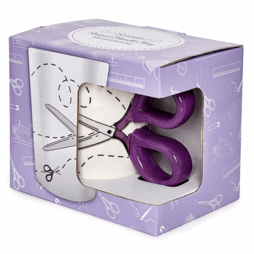 N43713 Purple Scissor Sewing:  Mug