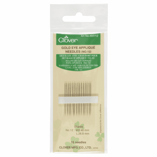 Gold Eye Applique Hand Sewing Needles: No.10 (15 pieces)