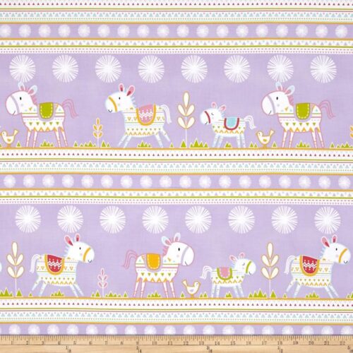 PWDF216 Lav Happi Horses Horse Stripe Lavender