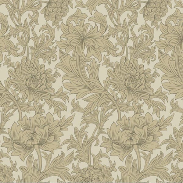 QBWM003.Taupe Chrysanthemum Toile:
