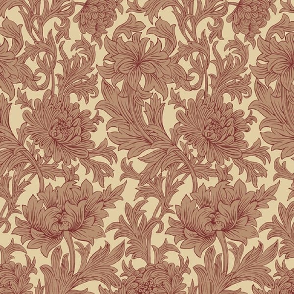 QBWM003.Red Chrysanthemum Toile
