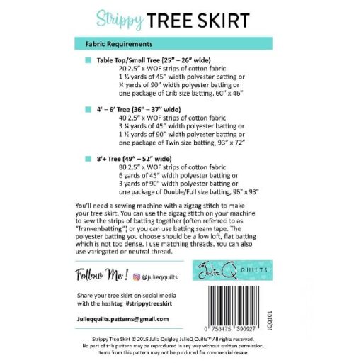 Strippy Tree Skirt Pattern