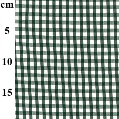 Bottle Green Poly/Cotton Gingham