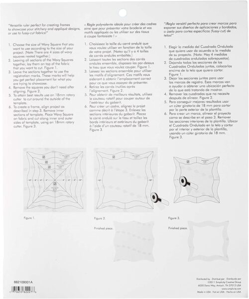 Wavy Squares Quilting Template - ez Quilting