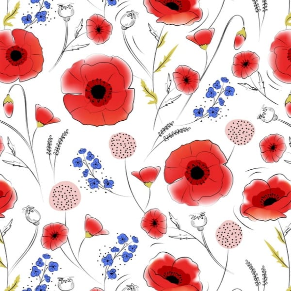 Poppy Fields 2828-01 White