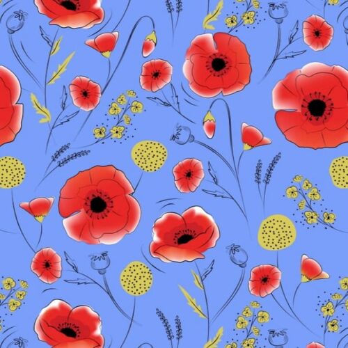 Poppy Fields 2828-03 blue