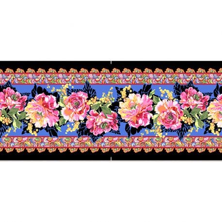 Designer Velvet Borders Peony