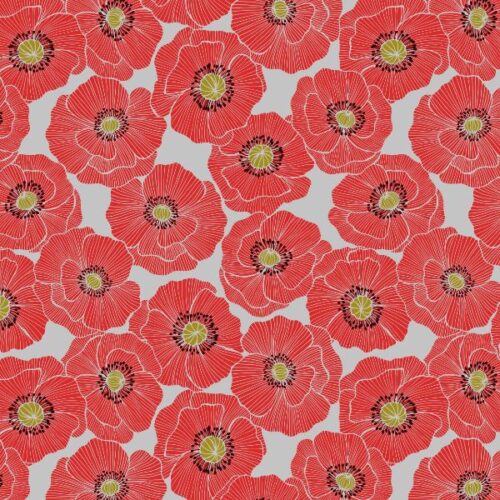 Poppies A554.1 Light Grey