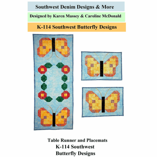 K-114 Southwest Butterfly Table Runner and Mats Pattern