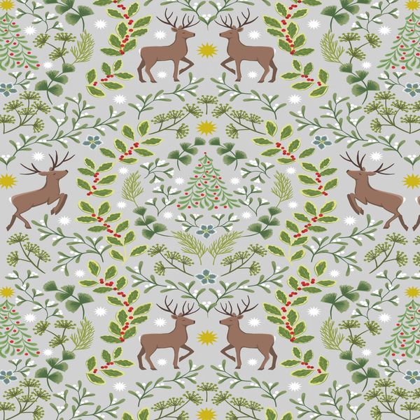 C64.1 on Lightest Grey with Gold Metallic: Noel: Lewis & Irene