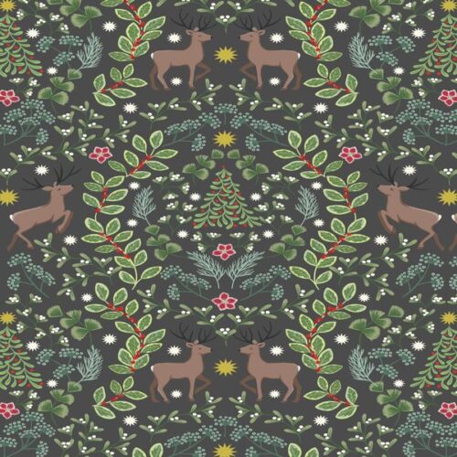 C64.3 on Dark Warm Grey with Gold Metallic: Noel: Lewis & Irene