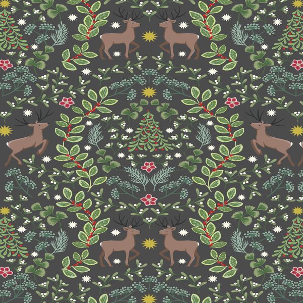 C64.3 on Dark Warm Grey with Gold Metallic: Noel: Lewis & Irene