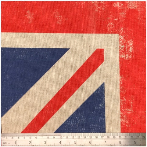 Union Jack: Set of 3 Cushion Panels: Digitally Printed Canvas: 80% Cotton 20% Polyester