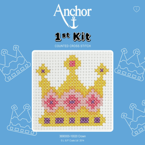 Crown cross stitch anchor