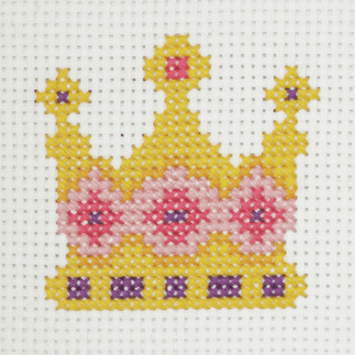 Crown cross stitch anchor