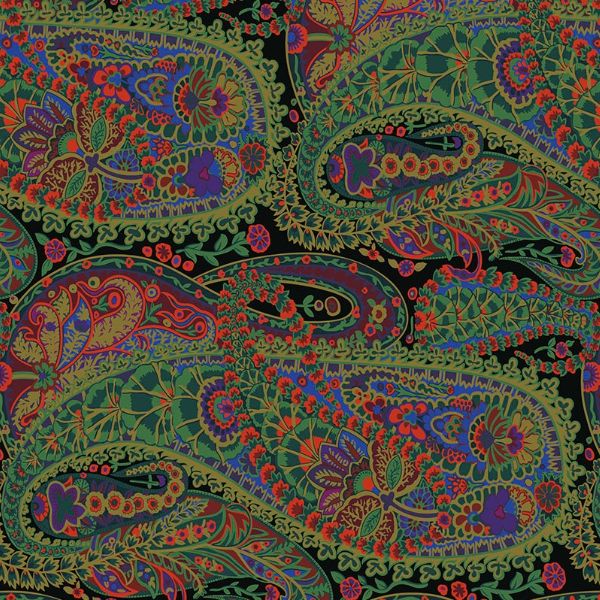 PWGP60.Moss Paisley Jungle Kaffe Fassett Autumn 2022 PWGP60.Moss