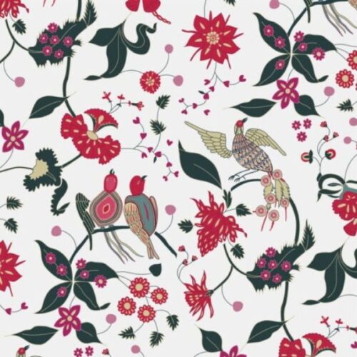 2935-01 Love Birds on White Indian Summer