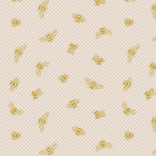 A654.1 Gold Metallic Bees on Cream