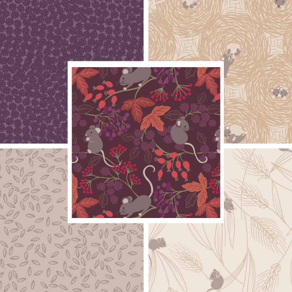 Fat Quarter-three Autumn Fields