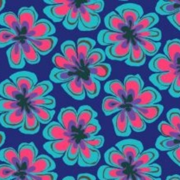 PWBM011.Indigo Funky Flora - February 2023 - Kaffe Fassett