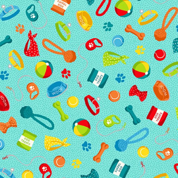 2542/B Scatter in Blue: Furry Friends: Makower