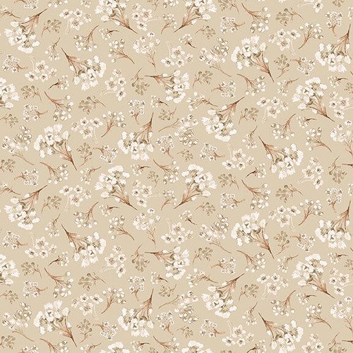 443-30 Small Floral Bouquets on Light Beige