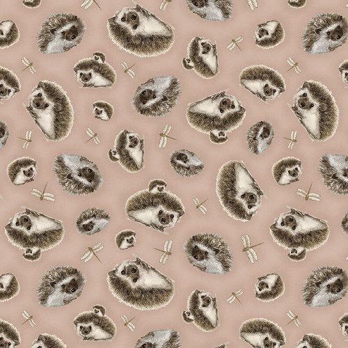 449-33 Tossed Hedgehogs on Beige