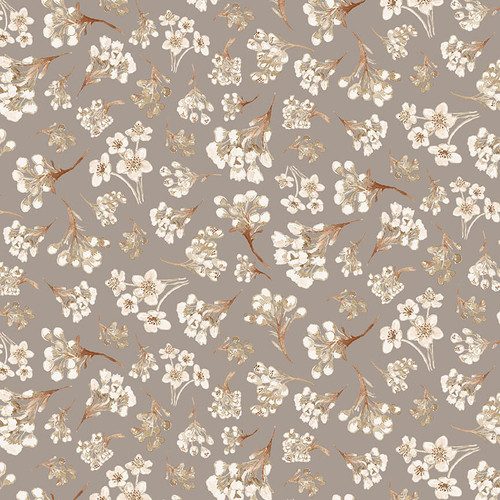 450-90 Medium Floral Sprays on Grey