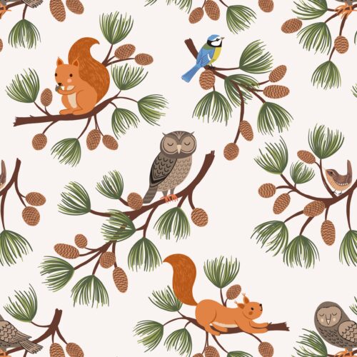 A691.1 Pine cone branches on cream