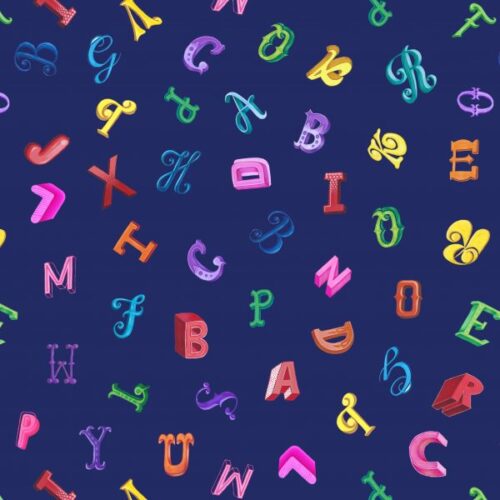 JM3.2 Jennie's Alphabet on Blue