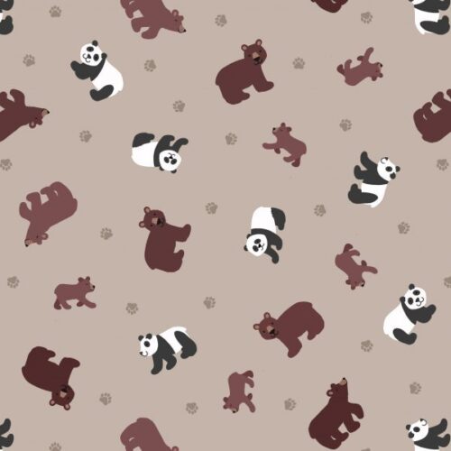 SM54.3 Pandas & Bears on Light Brown