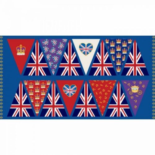 A765 Coronation Day Bunting Panel 60cm with Gold Metallic