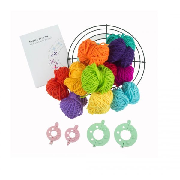 GCK188 Pom Pom Wreath Kit Rainbow