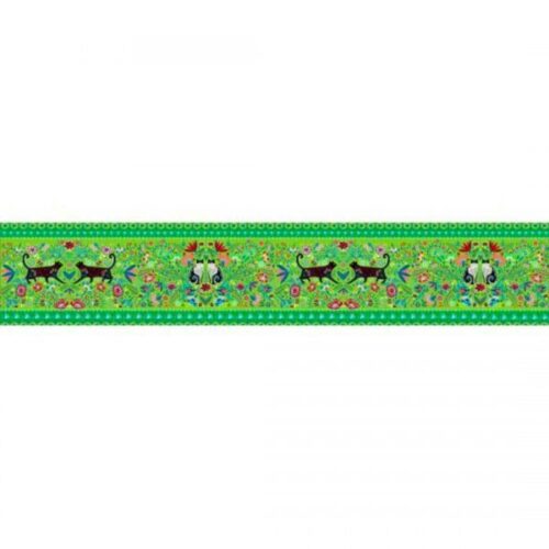 Mia Velvet Border Green