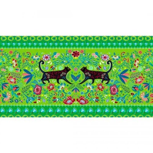 Mia Velvet Border Green