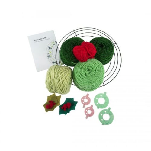 Festive Pom Pom Wreath Kit Green