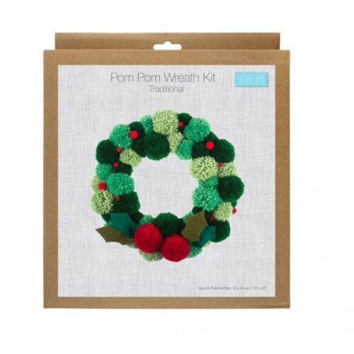 Festive Pom Pom Wreath Kit Green
