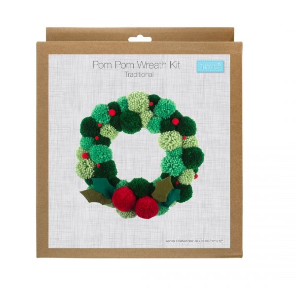 Festive Pom Pom Wreath Kit Green