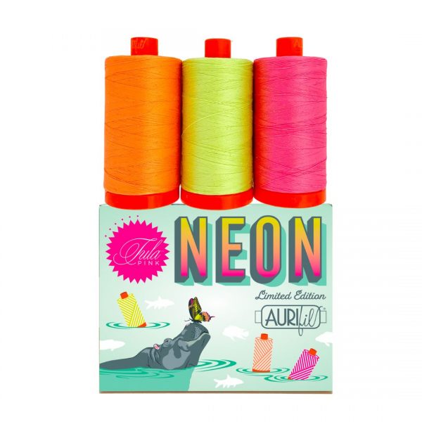 Neons & Neutrals Threads (3 Large Spools) by Tula Pink: Aurifil Neons & Neutrals Threads (3 Large Spools) by Tula Pink: Aurifil