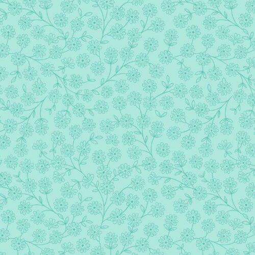 A715.1 Floral vines on light aqua