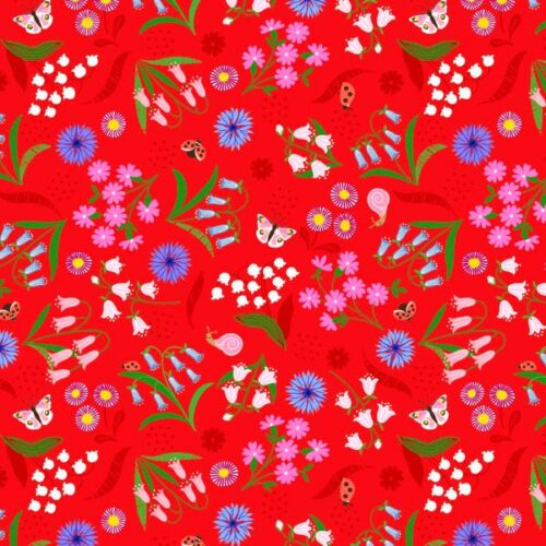 A718.3 Bell flowers on red